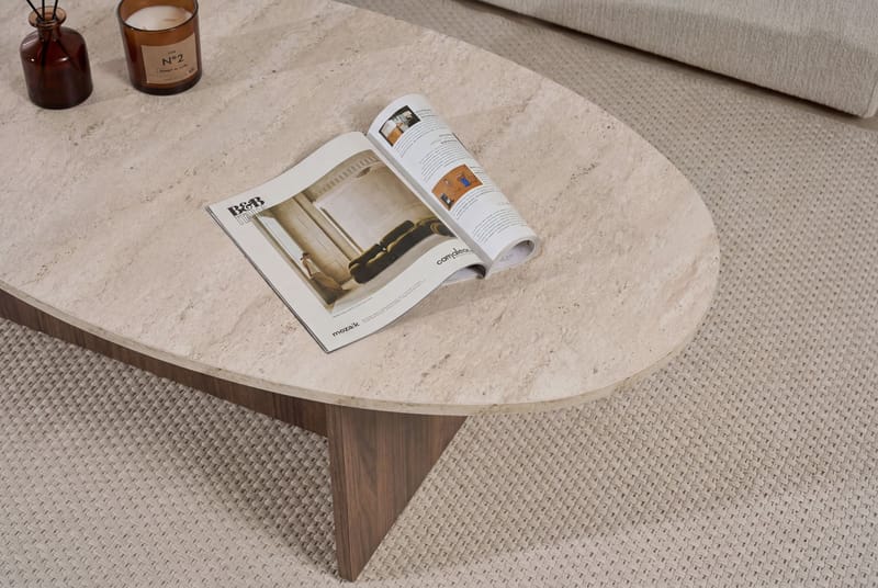 Ceyra sohvapöytä 120x40x65 cm - Travertine Walnut - Huonekalut - Pöytä & ruokailuryhmä - Sohvapöytä