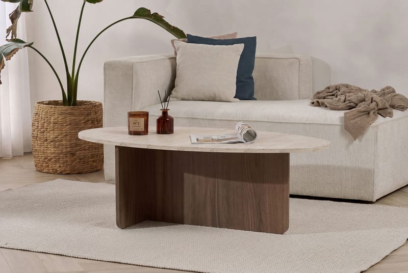 Ceyra sohvapöytä 120x40x65 cm - Travertine Walnut - Huonekalut - Pöytä & ruokailuryhmä - Sohvapöytä