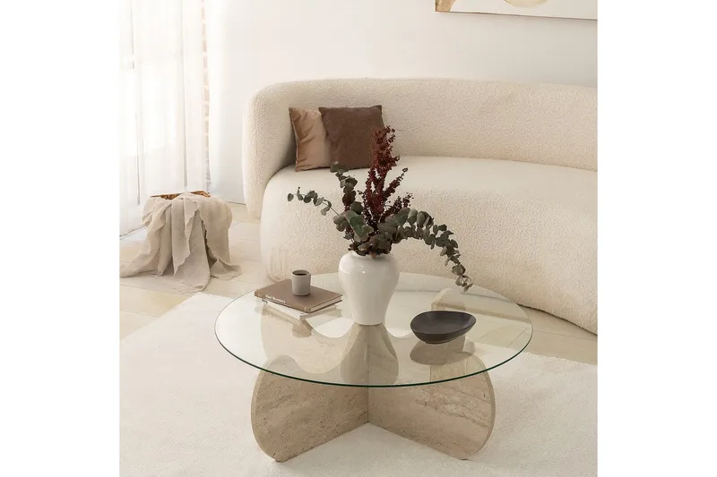 Chaino Sohvapöytä 90 cm - Beige - Huonekalut - Pöytä & ruokailuryhmä - Sohvapöytä