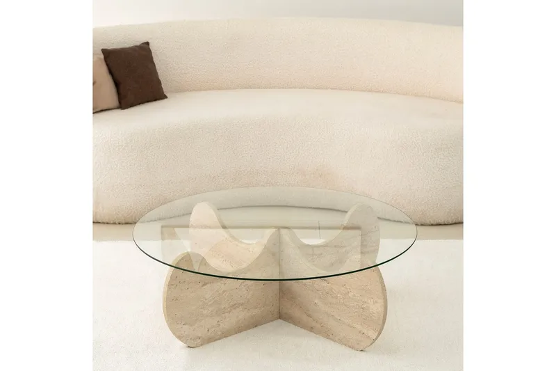 Chaino Sohvapöytä 90 cm - Beige - Huonekalut - Pöytä & ruokailuryhmä - Sohvapöytä