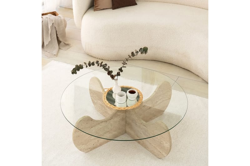 Chaino Sohvapöytä 90 cm - Beige - Huonekalut - Pöytä & ruokailuryhmä - Sohvapöytä