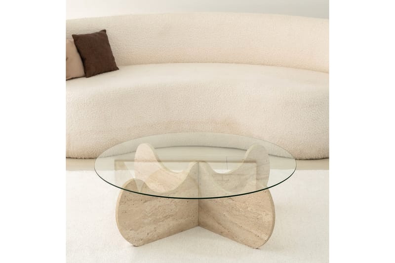 Chaino Sohvapöytä 90 cm - Beige - Huonekalut - Pöytä & ruokailuryhmä - Sohvapöytä