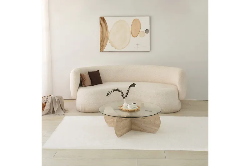 Chaino Sohvapöytä 90 cm - Beige - Huonekalut - Pöytä & ruokailuryhmä - Sohvapöytä