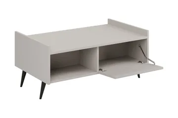 Chiku 100 cm suorakulmainen sohvapöytä hyllyillä maalattua puuta - Beige - Huonekalut - Pöytä & ruokailuryhmä - Sohvapöytä