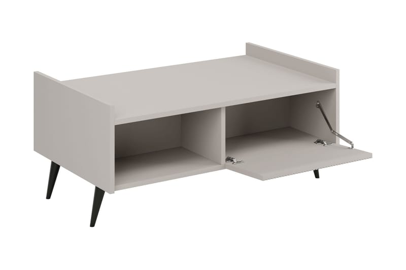 Chiku 100 cm suorakulmainen sohvapöytä hyllyillä maalattua puuta - Beige - Huonekalut - Pöytä & ruokailuryhmä - Sohvapöytä