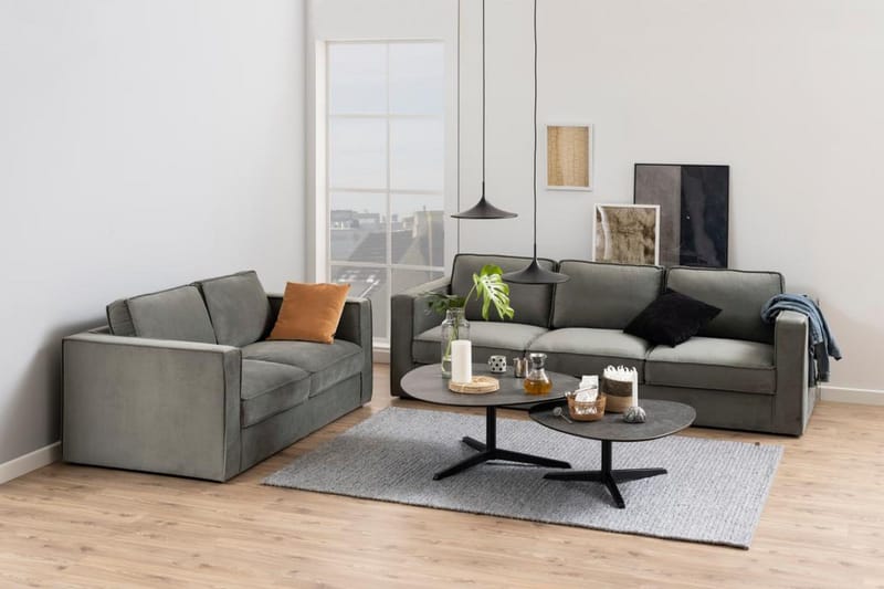 Cimino soikea sohvapöytä 100 cm keraaminen metallirunko - Tummanharmaa - Huonekalut - Pöytä & ruokailuryhmä - Sohvapöytä