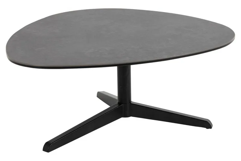 Cimino soikea sohvapöytä 84 cm keraaminen metallijalustalla, Tummanharmaa