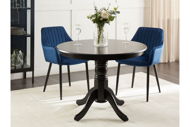 Cinnamon Ruokapöytä 100x76 cm Pyöreä - Musta - Huonekalut - Pöytä & ruokailuryhmä - Ruokapöydät & keittiön pöydät