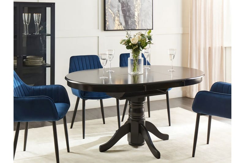 Cinnamon Ruokapöytä 106x74 cm Pyöreä - Musta - Huonekalut - Pöytä & ruokailuryhmä - Ruokapöydät & keittiön pöydät