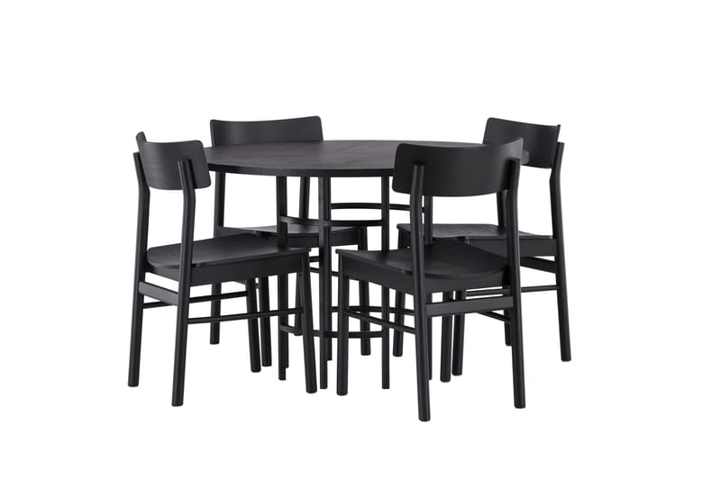 Copenhagen Ruokailuryhmä + 4 tuolia Suorakulmainen - Musta - Huonekalut - Pöytä & ruokailuryhmä - Ruokailuryhmä