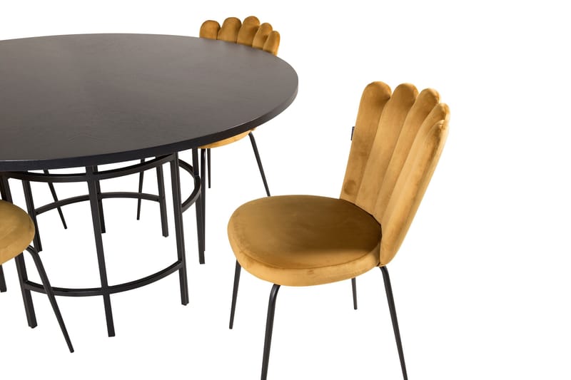 Copenhagen-ruokailuryhmä ja 4 Limhamn-ruokatuolia, keltainen - Furniture Fashion - Huonekalut - Pöytä & ruokailuryhmä - Ruokailuryhmä
