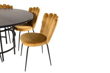 Copenhagen-ruokailuryhmä ja 6 Limhamn-ruokatuolia, keltainen - Furniture Fashion - Huonekalut - Pöytä & ruokailuryhmä - Ruokailuryhmä