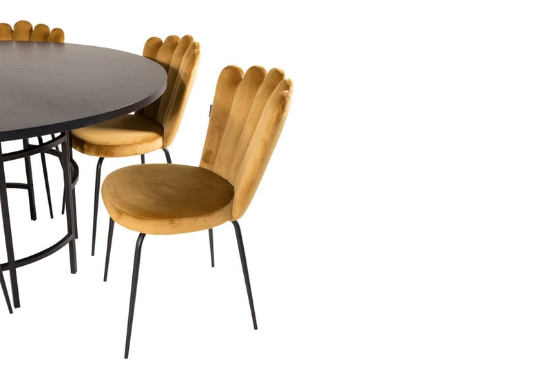 Copenhagen-ruokailuryhmä ja 6 Limhamn-ruokatuolia, keltainen - Furniture Fashion - Huonekalut - Pöytä & ruokailuryhmä - Ruokailuryhmä