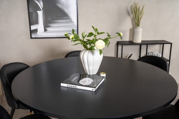 Copenhagen-ruokailuryhmä ja 6 Valera-ruokatuolia, messinki/musta - Furniture Fashion - Huonekalut - Pöytä & ruokailuryhmä - Ruokailuryhmä