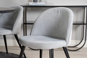 Copenhagen-ruokailuryhmä ja 6 Valerie-ruokatuolia, vakosametti, harmaa/S - Furniture Fashion - Huonekalut - Pöytä & ruokailuryhmä - Ruokailuryhmä