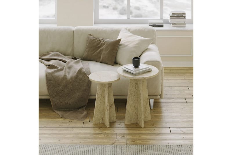Corren Sohvapöytä 40 cm - Travertiini - Huonekalut - Pöytä & ruokailuryhmä - Sohvapöytä