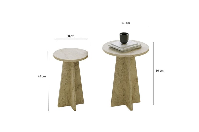 Corren Sohvapöytä 40 cm - Travertiini - Huonekalut - Pöytä & ruokailuryhmä - Sohvapöytä