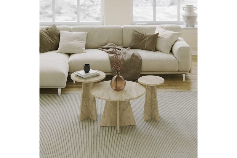 Corren Sohvapöytä 60 cm - Travertiini - Huonekalut - Pöytä & ruokailuryhmä - Sohvapöytä
