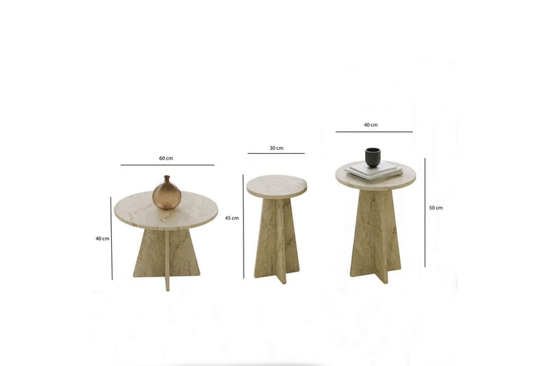 Corren Sohvapöytä 60 cm - Travertiini - Huonekalut - Pöytä & ruokailuryhmä - Sohvapöytä