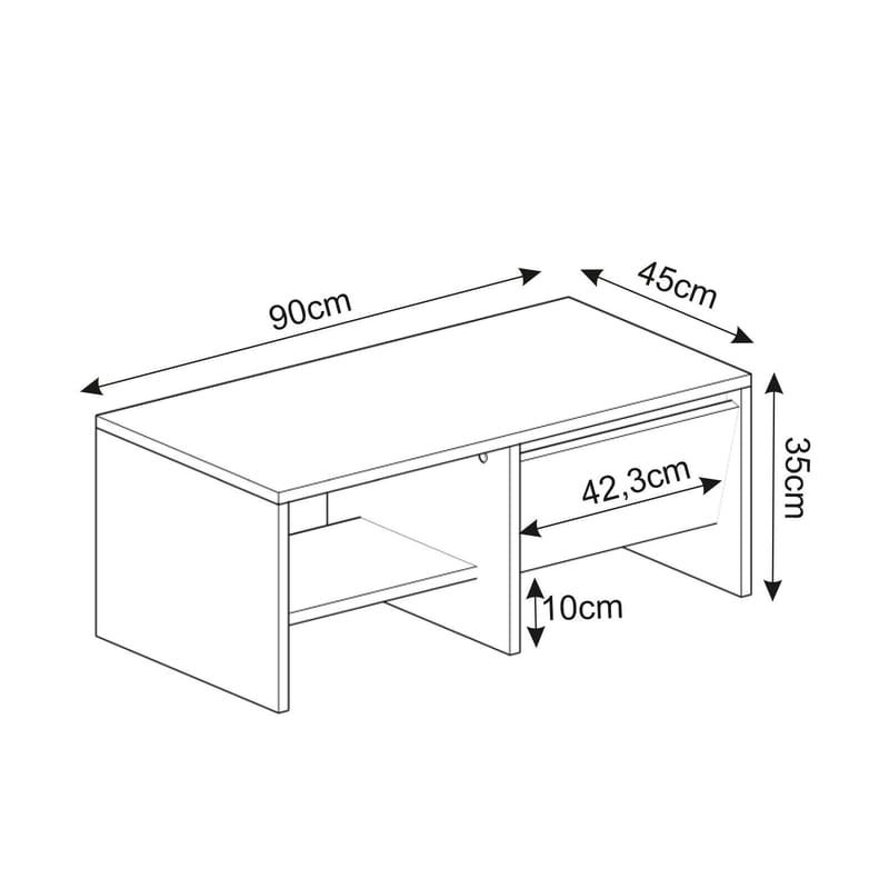 Crala sohvapöytä 90x35x45 cm - Antrasiitti - Huonekalut - Pöytä & ruokailuryhmä - Sohvapöytä