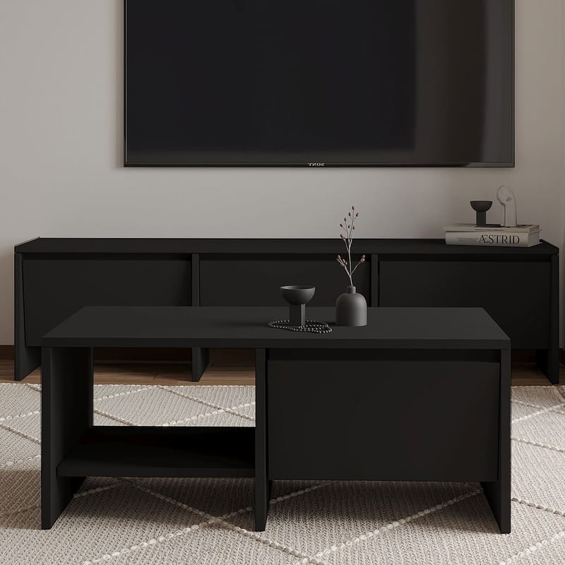 Crala sohvapöytä 90x35x45 cm - Musta - Huonekalut - Pöytä & ruokailuryhmä - Sohvapöytä