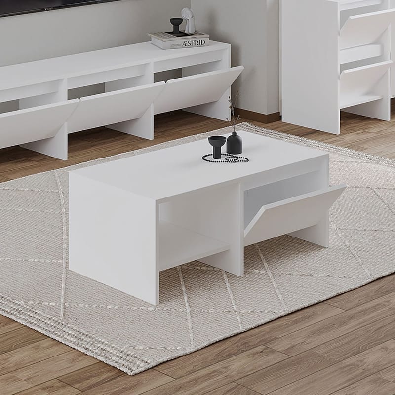 Crala sohvapöytä 90x35x45 cm - Valkoinen - Huonekalut - Pöytä & ruokailuryhmä - Sohvapöytä