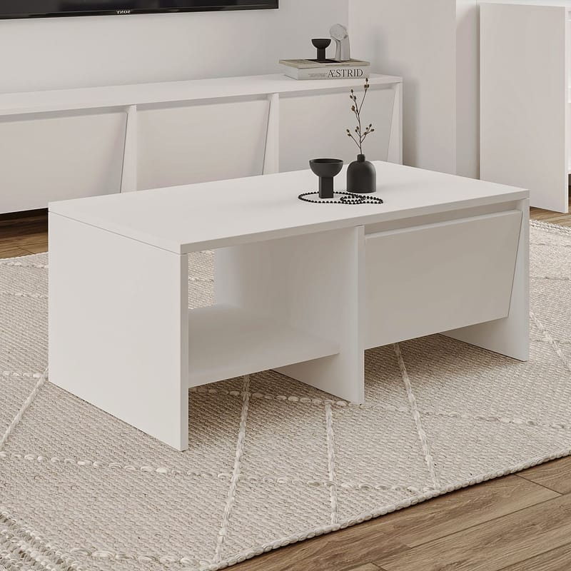 Crala sohvapöytä 90x35x45 cm - Valkoinen - Huonekalut - Pöytä & ruokailuryhmä - Sohvapöytä