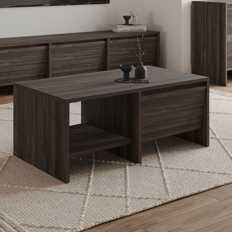 Crala sohvapöytä 90x35x45 cm - Walnut - Huonekalut - Pöytä & ruokailuryhmä - Sohvapöytä