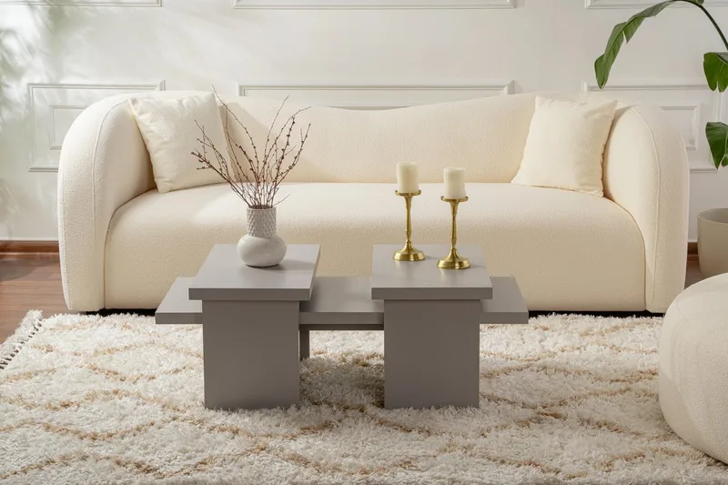 Dabi Sohvapöytä 110x45 cm - Vaaleanharmaa - Huonekalut - Pöytä & ruokailuryhmä - Apupöytä & sivupöytä - Sarjapöytä