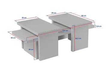 Dabi Sohvapöytä 110x45 cm - Puu - Huonekalut - Pöytä & ruokailuryhmä - Apupöytä & sivupöytä - Sarjapöytä
