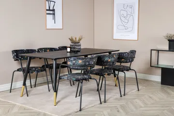 Daicy-ruokapöytä 180 cm ja 6 Arcarazo-nojatuolia - Huonekalut - Pöytä & ruokailuryhmä - Ruokailuryhmä