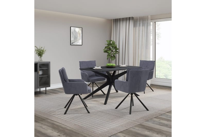 Dakona Ruokapöytä Suorakaiteen muotoinen 160x90 cm - Mustaa - Huonekalut - Pöytä & ruokailuryhmä - Ruokapöydät & keittiön pöydät