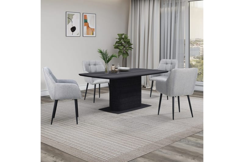Daleton Ruokapöytä Suorakulmainen 160x90 cm - Mustaa - Huonekalut - Pöytä & ruokailuryhmä - Ruokapöydät & keittiön pöydät