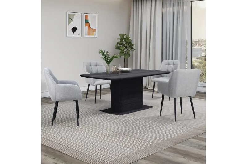 Daleton Ruokapöytä Suorakulmainen 160x90 cm - Mustaa - Huonekalut - Pöytä & ruokailuryhmä - Ruokapöydät & keittiön pöydät
