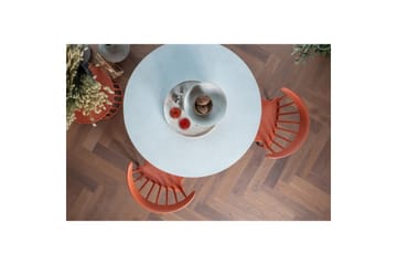 Damon pieni pyöreä ruokapöytä 100 cm Fiber Clay -materiaalia betonijäljitelmällä - Valkoinen - Huonekalut - Pöytä & ruokailuryhmä - Ruokapöydät & keittiön pöydät