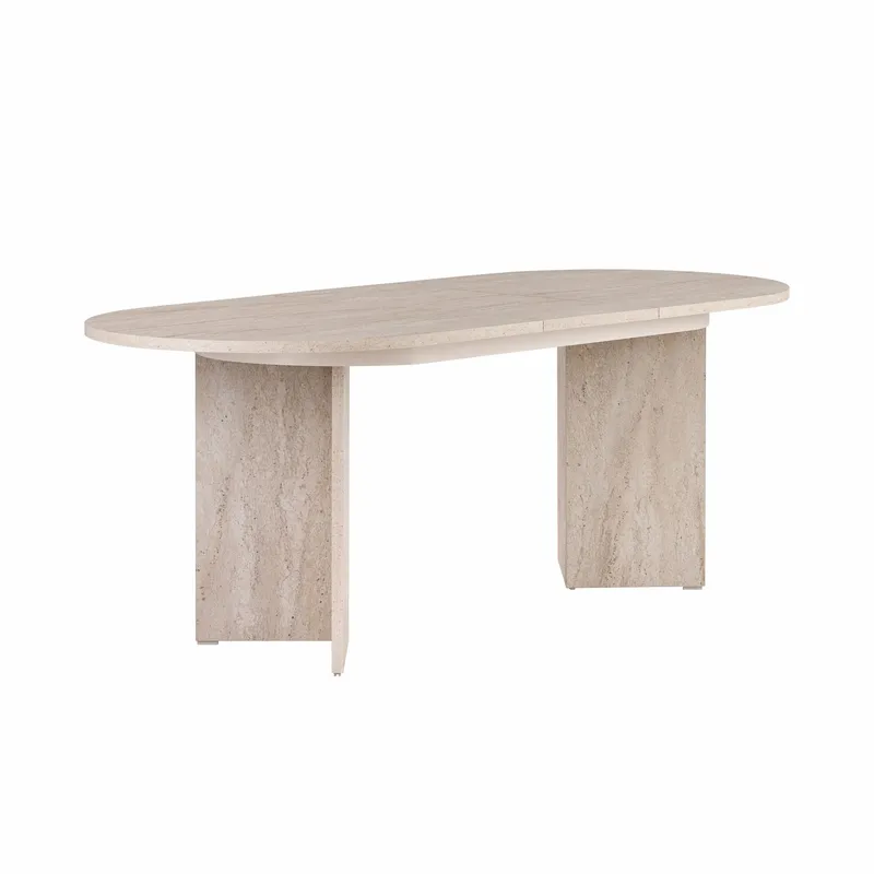 Dano Jatkettava ruokapöytä 160 cm, travertiini