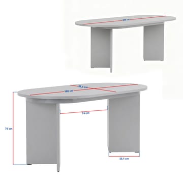 Dano Jatkettava Soikea Ruokapöytä 160-200x90 cm Puuta, pähkinäpuun näköinen - Ruskea - Huonekalut - Pöytä & ruokailuryhmä - Ruokapöydät & keittiön pöydät