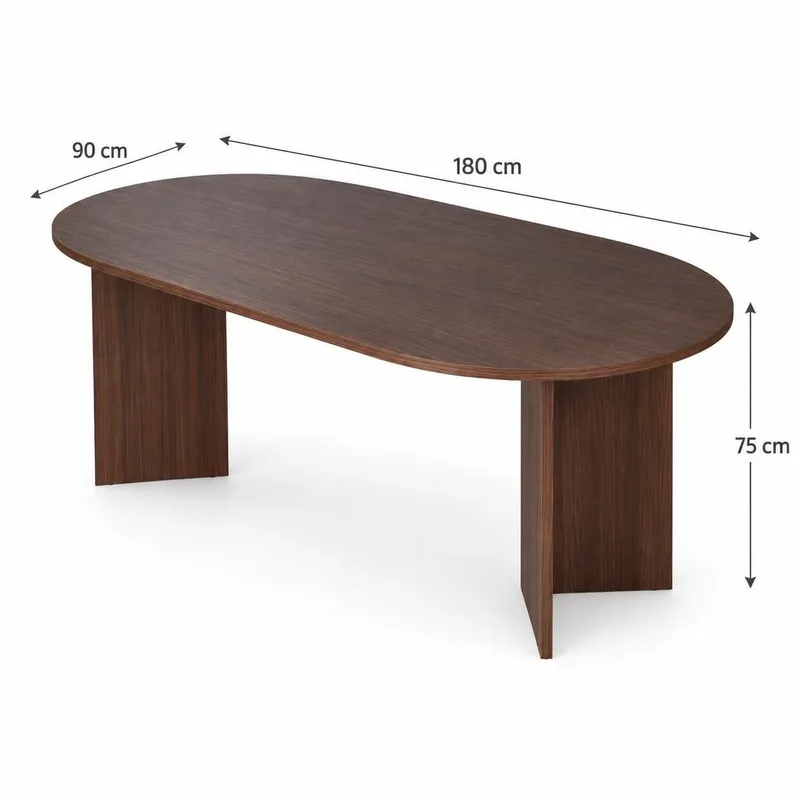 Dano-ruokapöytä 180 cm, soikea - Pähkinäpuu - Huonekalut - Pöytä & ruokailuryhmä - Ruokapöydät & keittiön pöydät
