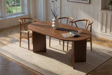 Dano-ruokapöytä 180 cm, soikea - Pähkinäpuu - Huonekalut - Pöytä & ruokailuryhmä - Ruokapöydät & keittiön pöydät