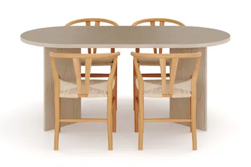 Dano Ruokapöytä 180 cm 4 Dastoori Ruokatuolit - Travertiini / Luonnonväri - Huonekalut - Pöytä & ruokailuryhmä - Ruokailuryhmä