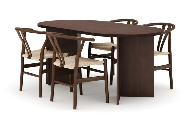 Dano Ruokapöytä 180 cm 4 Dastoori Ruokatuolit, Pähkinä