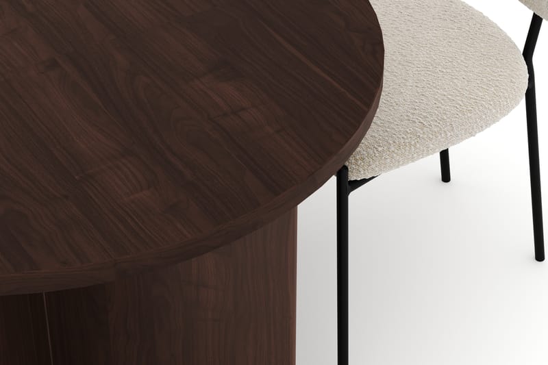 Dano Ruokapöytä 180 cm 4 Heathrow Ruokatuolit - Pähkinä / Valkoinen Bouclé - Huonekalut - Pöytä & ruokailuryhmä - Ruokailuryhmä