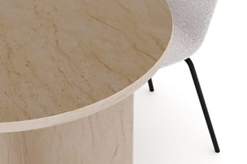Dano Ruokapöytä 180 cm 4 Katy Ruokatuolit - Travertiini / Valkoinen - Huonekalut - Pöytä & ruokailuryhmä - Ruokailuryhmä