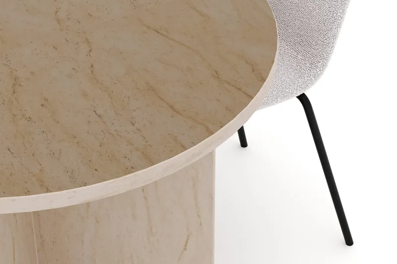 Dano Ruokapöytä 180 cm 4 Katy Ruokatuolit - Travertiini / Valkoinen - Huonekalut - Pöytä & ruokailuryhmä - Ruokailuryhmä