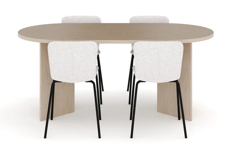 Dano Ruokapöytä 180 cm 4 Katy Ruokatuolit - Travertiini / Valkoinen - Huonekalut - Pöytä & ruokailuryhmä - Ruokailuryhmä