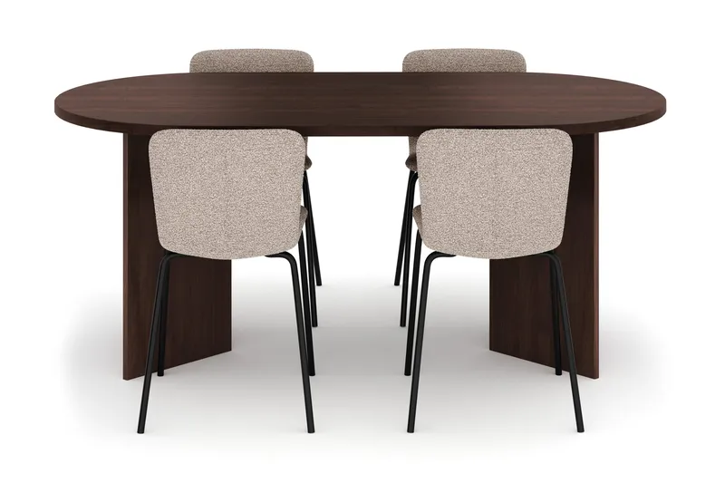 Dano Ruokapöytä 180 cm 4 Katy Ruokatuolit - Pähkinä / Greige - Huonekalut - Pöytä & ruokailuryhmä - Ruokailuryhmä