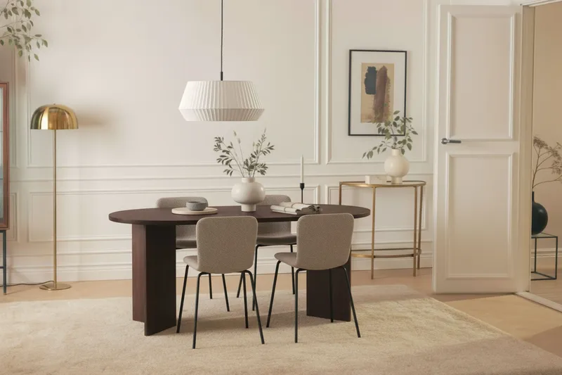 Dano Ruokapöytä 180 cm 4 Katy Ruokatuolit - Pähkinä / Greige - Huonekalut - Pöytä & ruokailuryhmä - Ruokailuryhmä