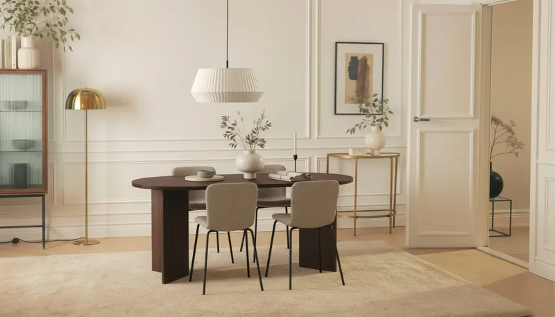 Dano Ruokapöytä 180 cm 4 Katy Ruokatuolit - Pähkinä / Greige - Huonekalut - Pöytä & ruokailuryhmä - Ruokailuryhmä