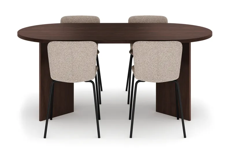 Dano Ruokapöytä 180 cm 4 Katy Ruokatuolit - Pähkinä / Greige - Huonekalut - Pöytä & ruokailuryhmä - Ruokailuryhmä