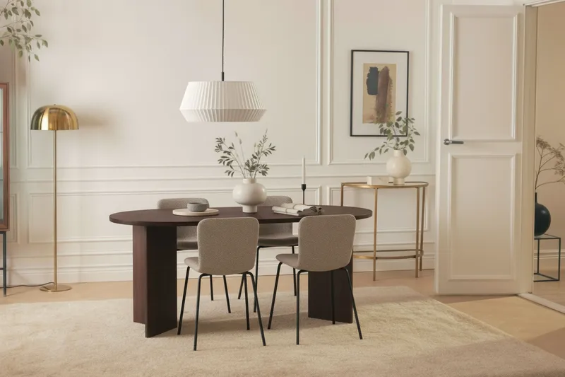 Dano Ruokapöytä 180 cm 4 Katy Ruokatuolit - Pähkinä / Greige - Huonekalut - Pöytä & ruokailuryhmä - Ruokailuryhmä